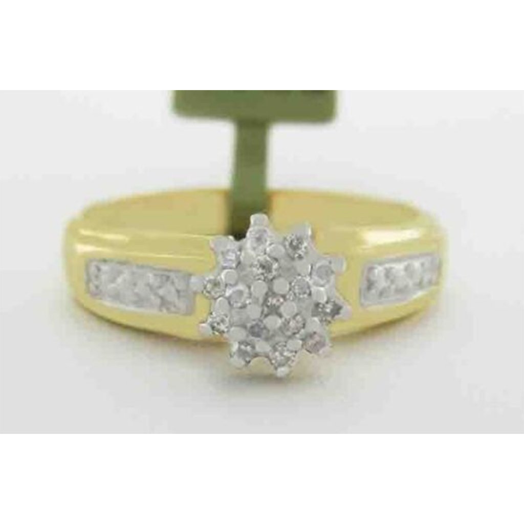 Genuine Diamonds Engagement Ring 10k Yellow Gold